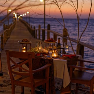 Candlelit dinner at the jetty