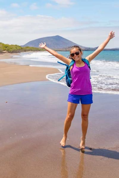 Young woman on the beach in Galapagos