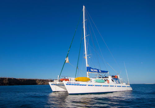 Ship with sails down