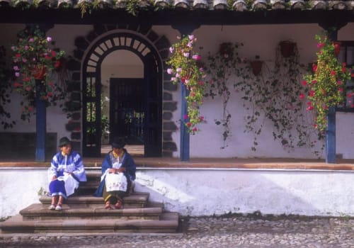 Women on stairs at Hacienda Zuleta