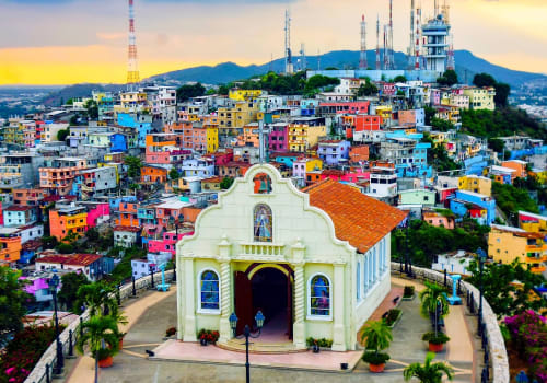 Historic,Hilltop,Church,With,Painted,Hill,Side,Buildings,At,Sunset