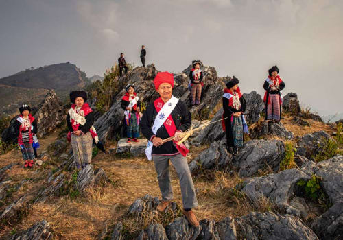 Ethnic group members on a hill