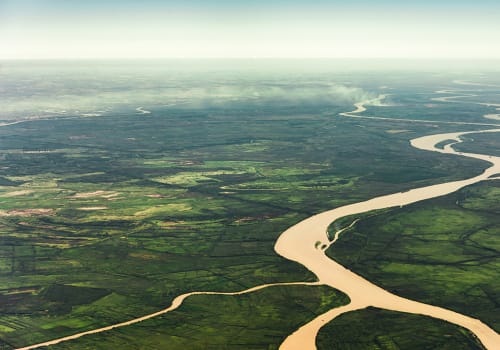 Landscape,Aerial,View,Of,Colorful,Amazon,Rivers,,Forest,With,Trees,