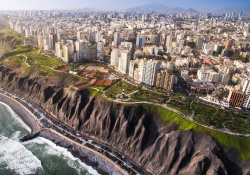 Aerial view of Lima's coast