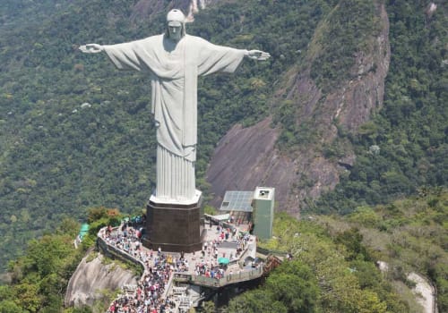 Christ Redeemer statue seen from above