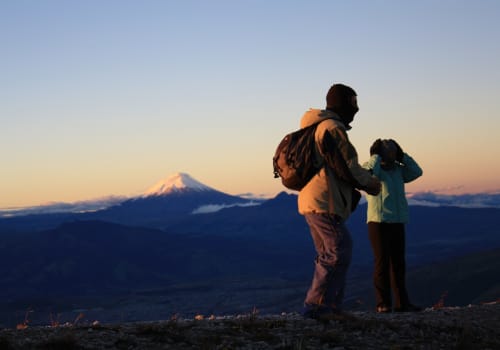 Father and Son admiring the Cotopaxi Volcano