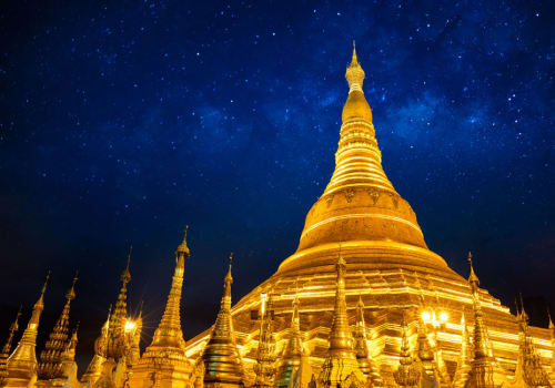 Shwedagon Pagoda under the starry sky