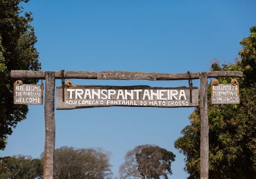 Sign At The Entrance To The Trans-pantanal Highway