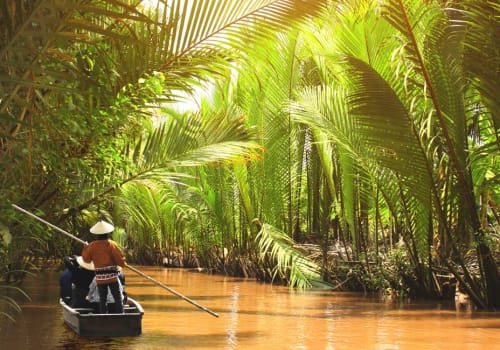 Sampan in the Mekong Delta canal