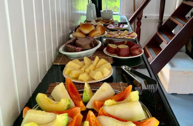 Buffet with fruit