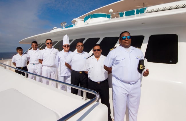 Officers standing on the deck