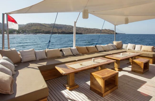 Outdoor sitting area onboard