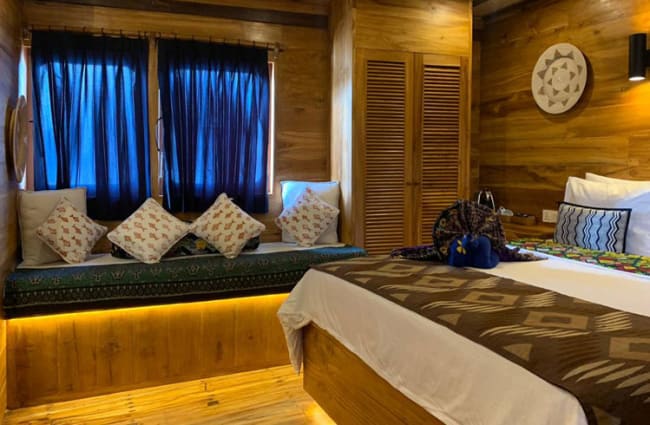 Double bed in the cabin