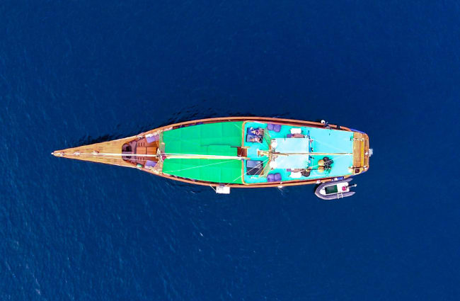 Ship seen from above