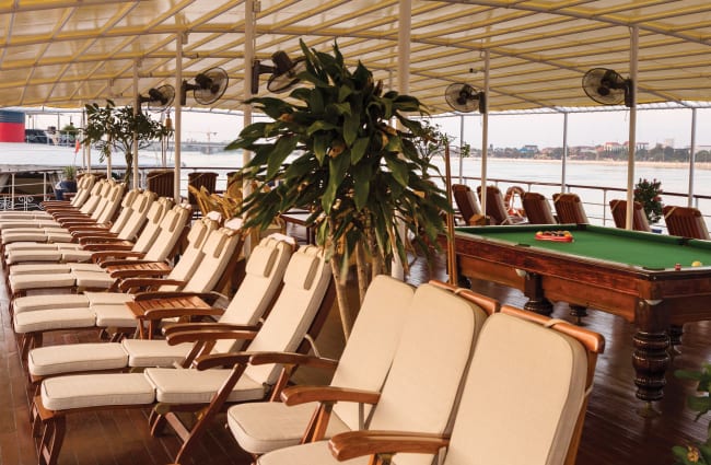 Lounge chairs on the deck