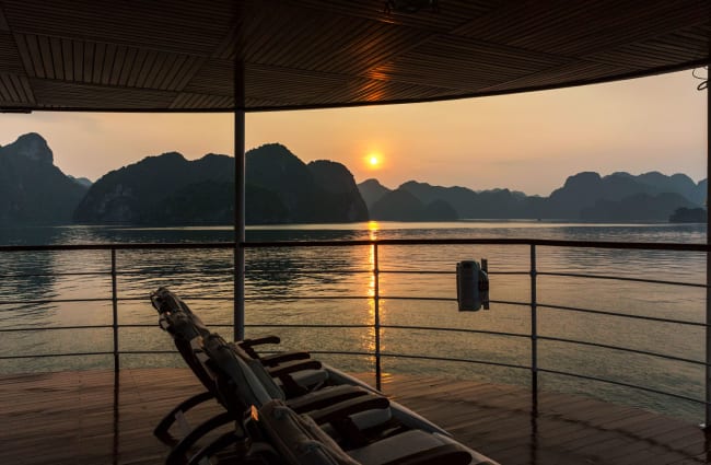 The view of the Ha Long Bay from the deck