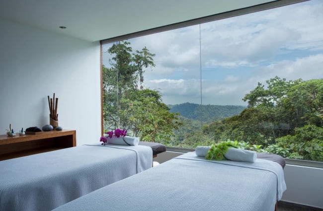 Spa with panoramic windows