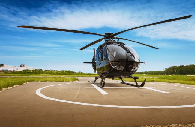helicopter waiting to take off