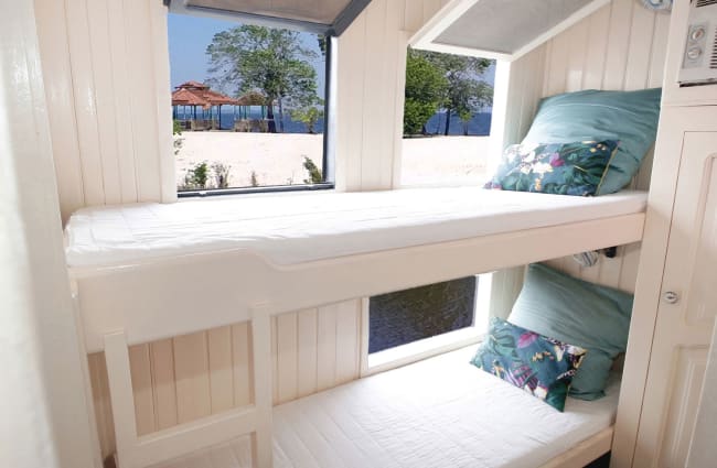 Bunk beds in a bright room