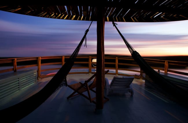 Hammocks on the deck