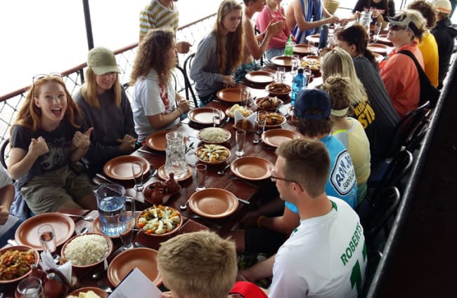 Big group of people at the table