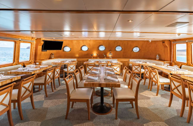 Restaurant onboard Coral