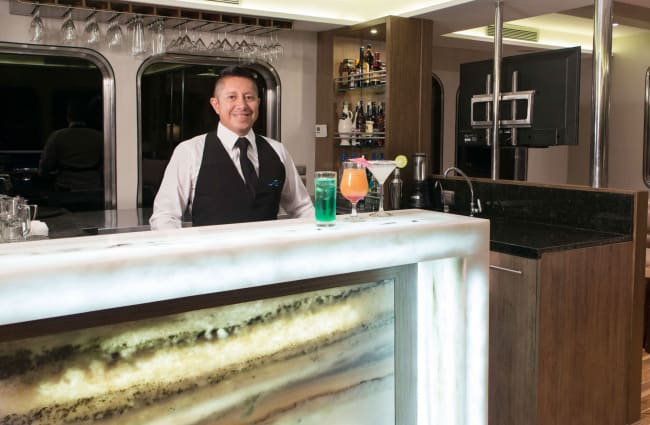 Smiling bartender