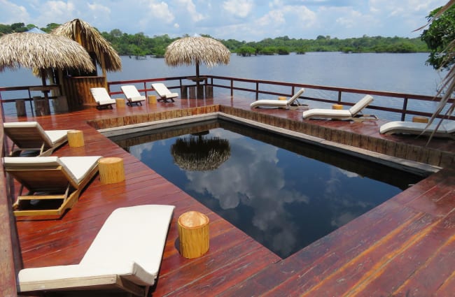 Pool overlooking the Amazon river