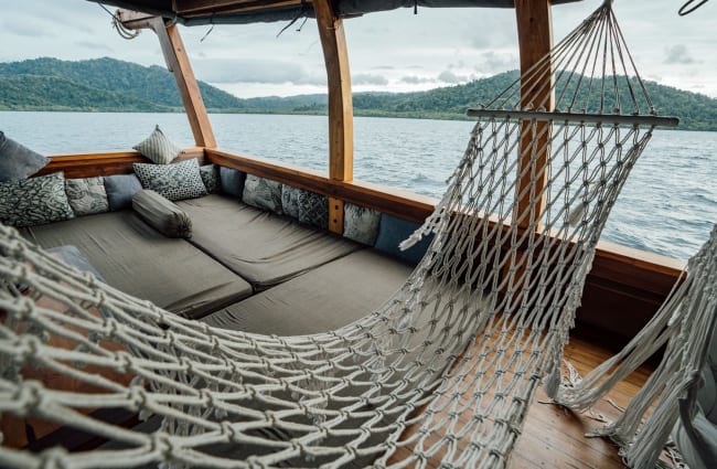 Hammocks on the deck