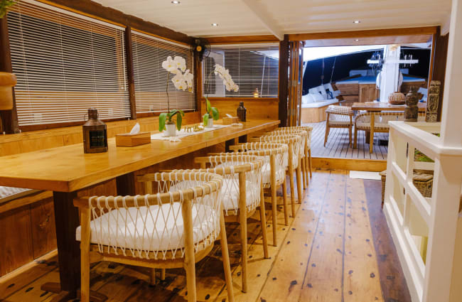 Indoor Dining Area onboard