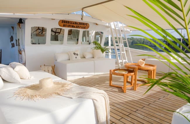 Day beds on the open deck