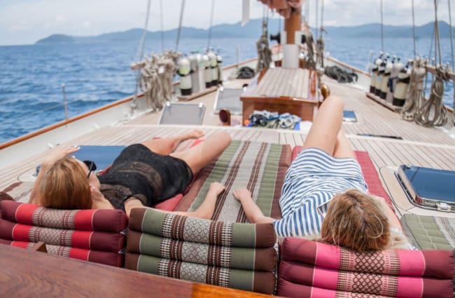 Day beds on the deck