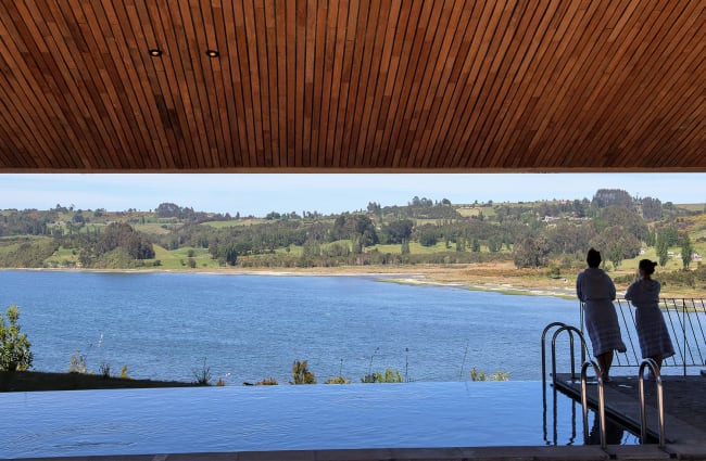 pool and outdoor view of the tierra chiloe lodge