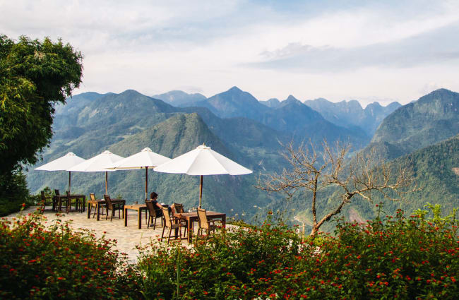 Mountains seen from a terrace