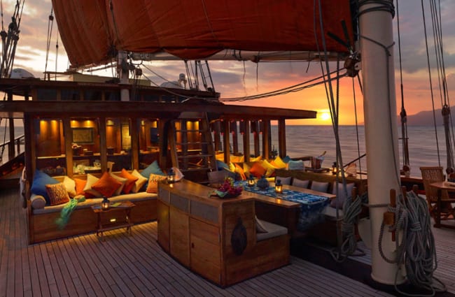 Open deck at sunset