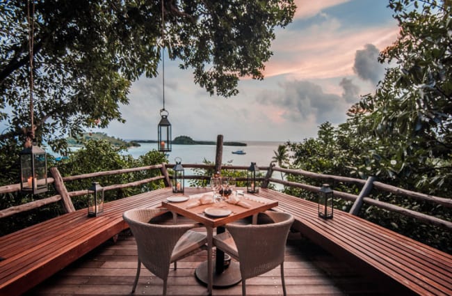 Table on a terrace