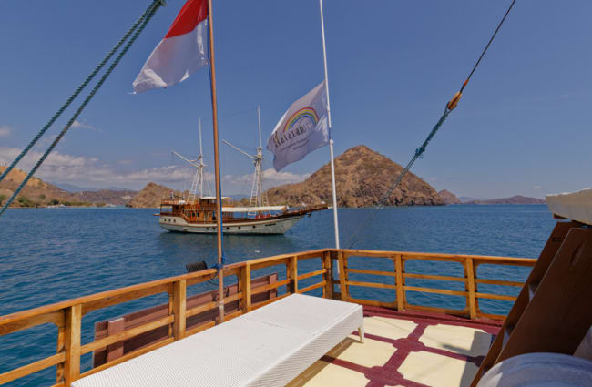 Sitting area on the boat's stern