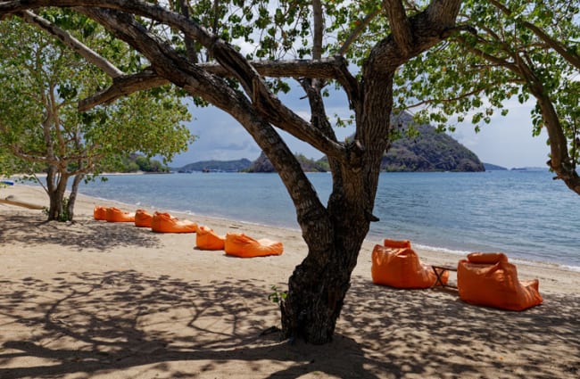 Bean bags on the beach