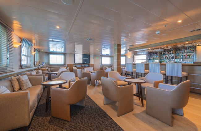lounge aboard the isabela II galapagos cruise