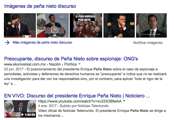 Resultado de video en una búsqueda de Google Los videos y las imágenes también forman parte de los resultados de búsqueda de Google.