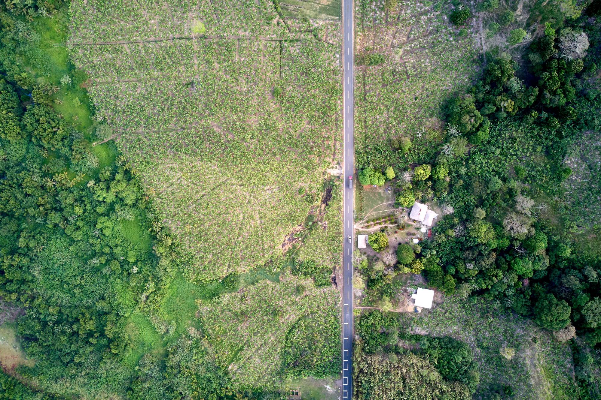 Vista cenital de carretera