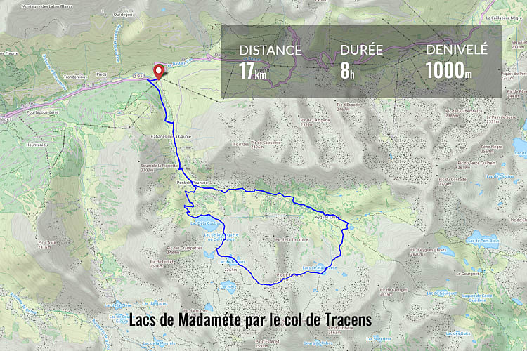 Randonnée au lac de Madamète depuis Tournaboup Informations et tracé de la randonnée
