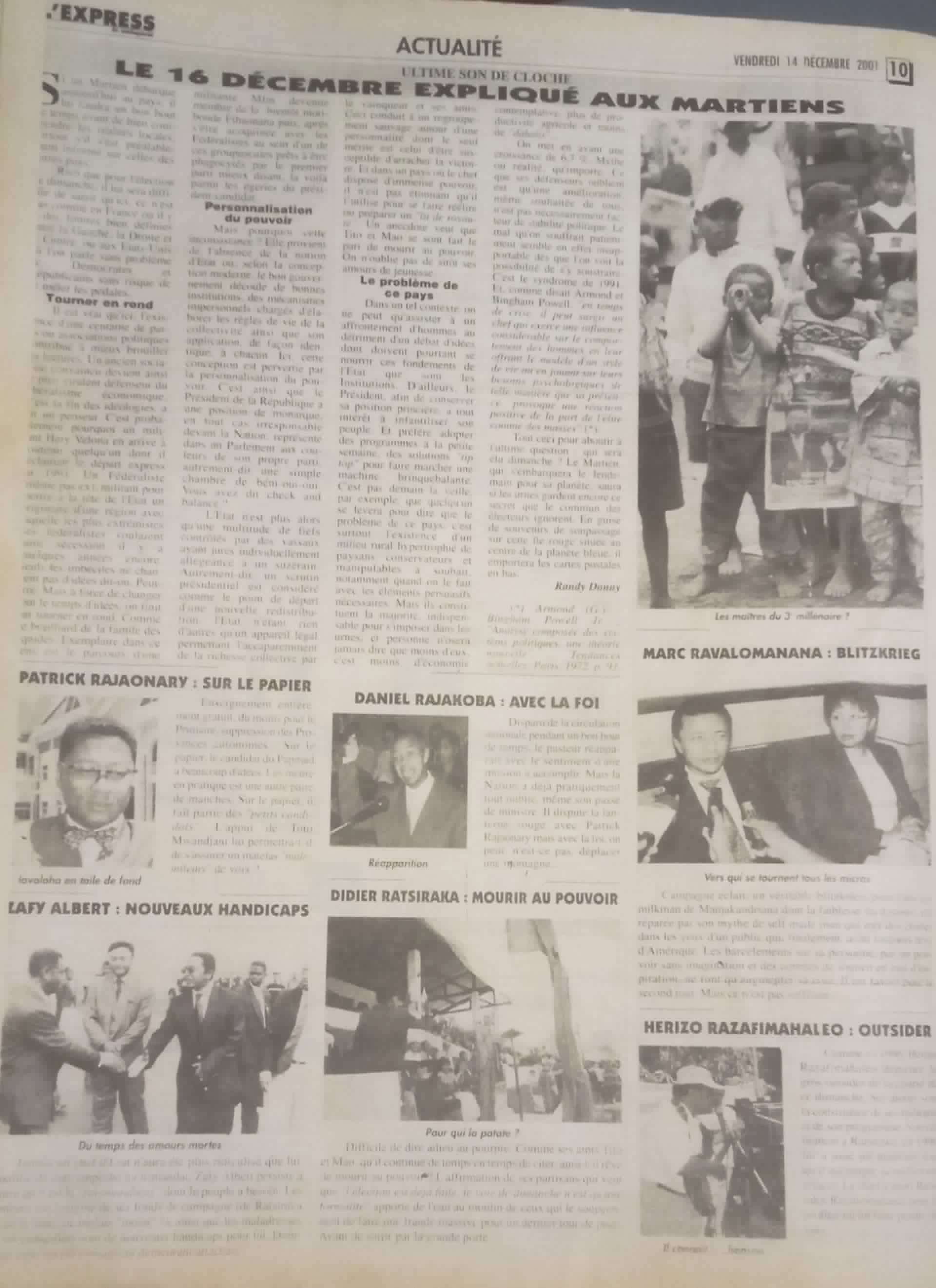Image de couverture de La politique malgache expliquée aux Martiens
