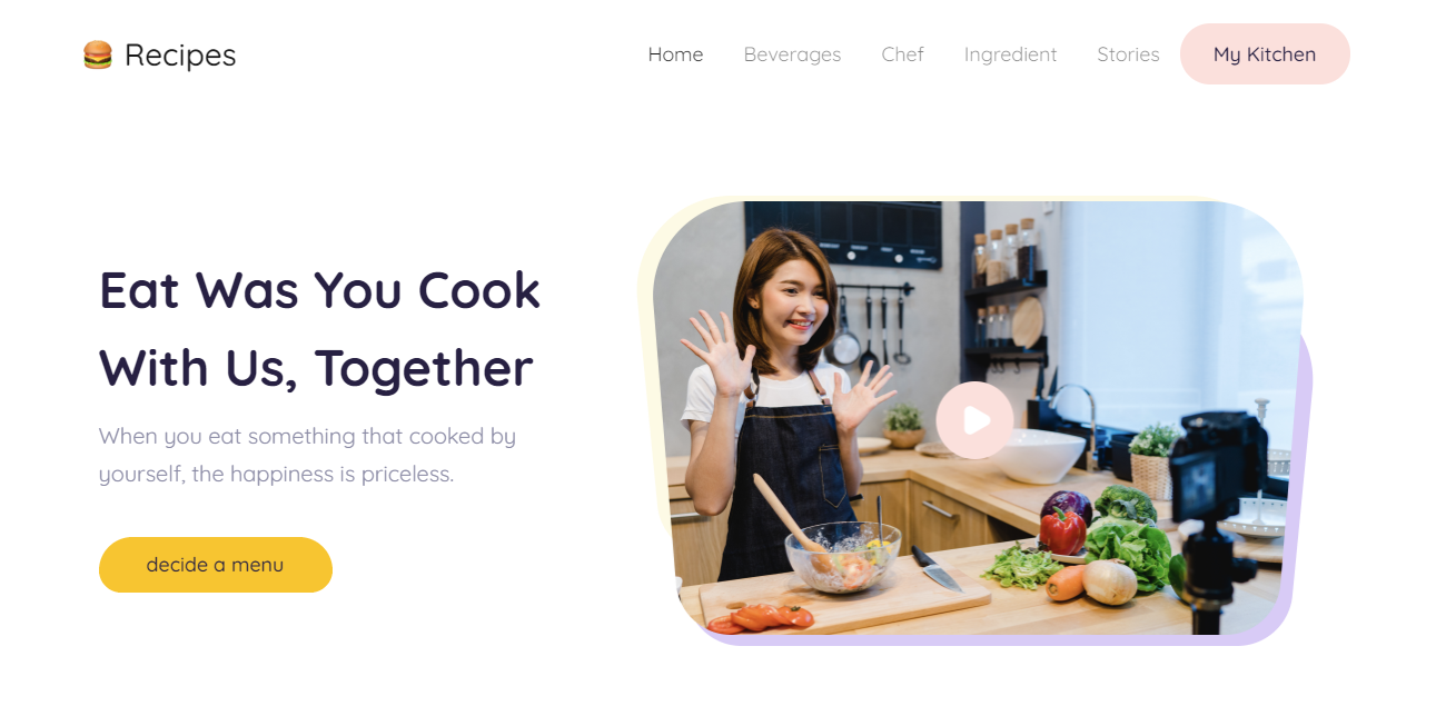 Landing page Food Recipes