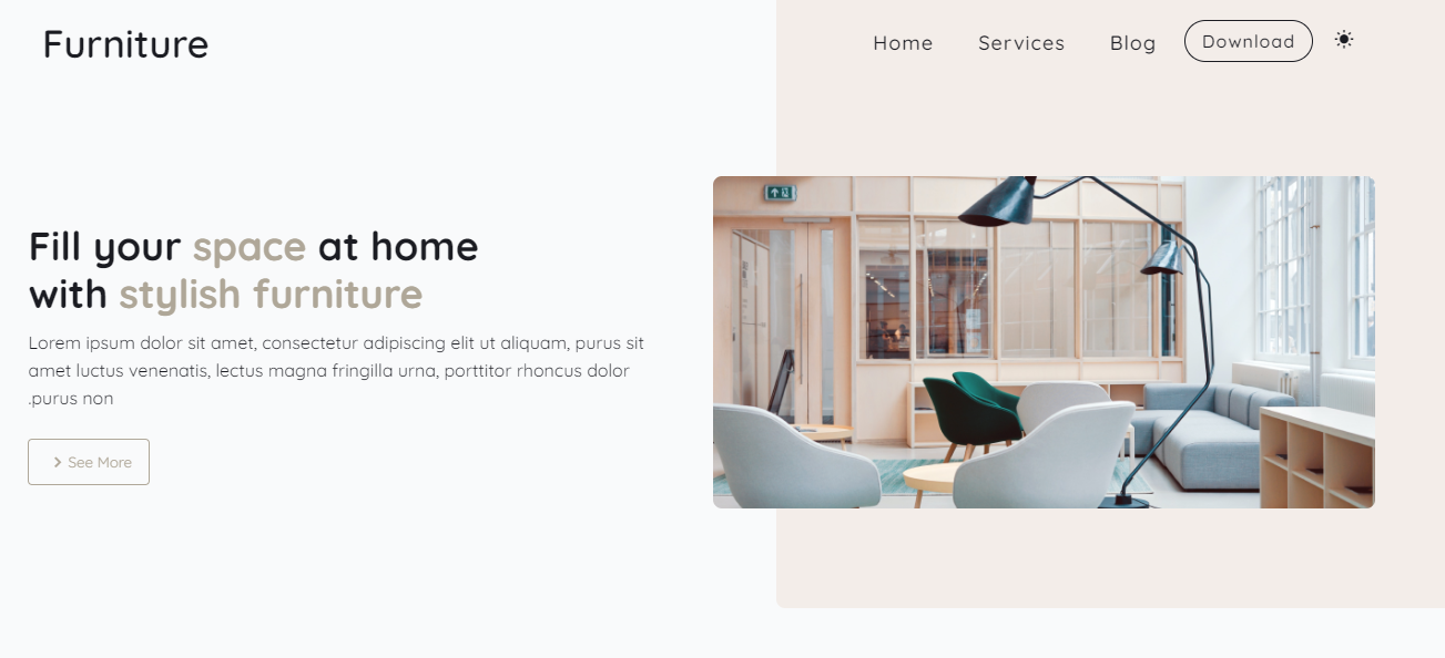 Landing page Furniture Shop