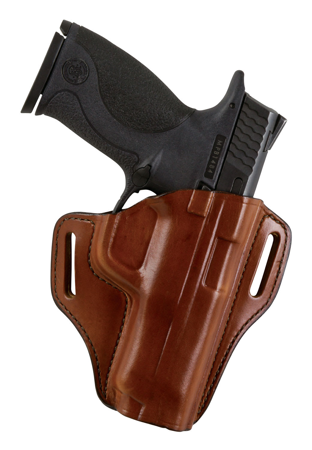 Bianchi Model 57 Remedy OWB Holster, Tan Leather, Right Hand, Fits Colt 1911 Government