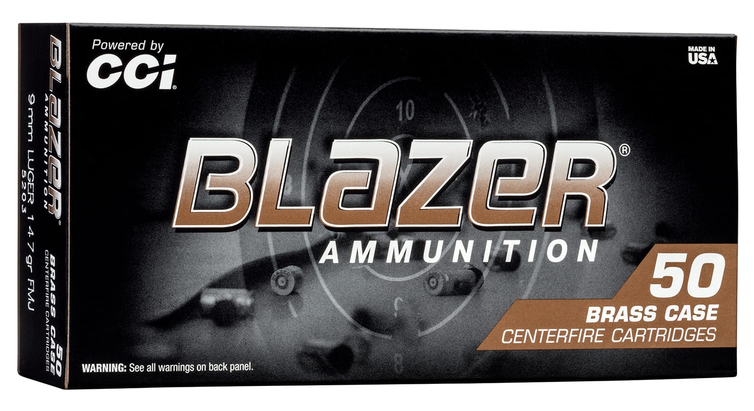 Blazer Brass 9mm 147GR TMJ 50RDS