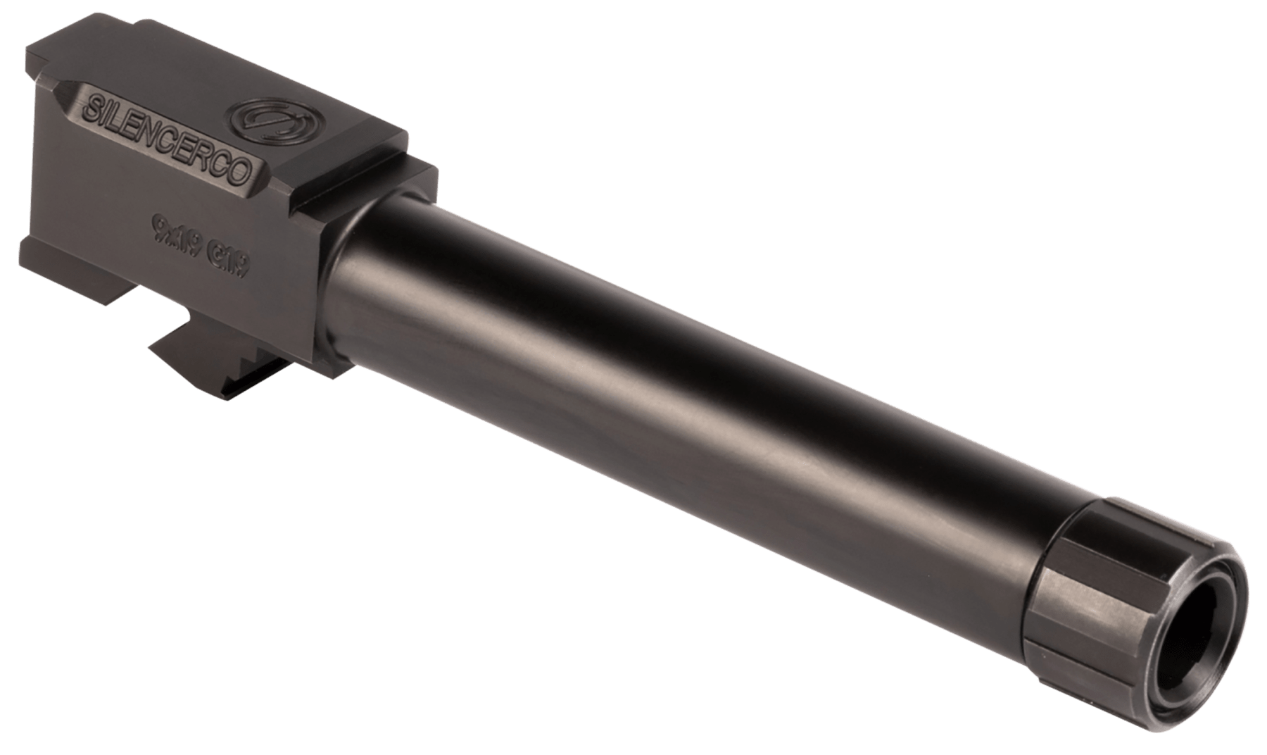 SilencerCo AC862 Threaded Barrel, Glock 19, 9mm Luger, 4.5″, 1/2″-28, Black Nitride