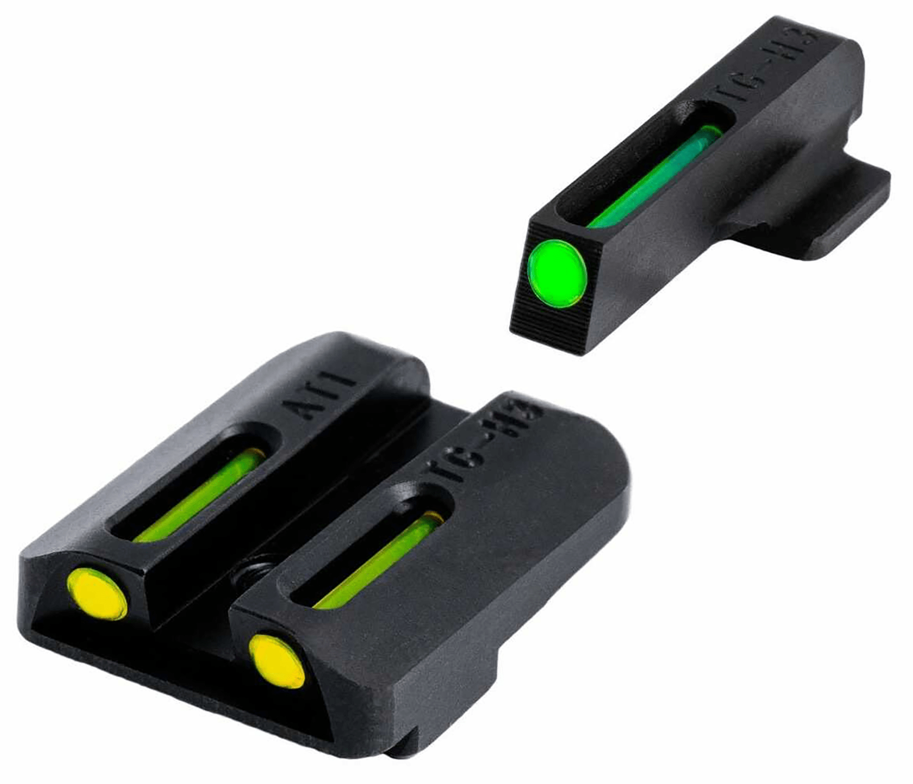 TruGlo TFO Tritium/Fiber Optic Sight Set for 1911 Novak .260/.450, Green Front/Yellow Rear
