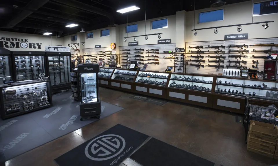 Firearms retail showroom
